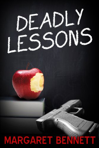 A gun sitting on top of books next to an apple.