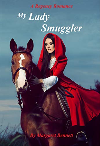 A woman in red riding on top of a horse.