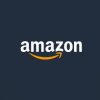 A black background with an orange logo for amazon.
