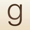 A brown letter g on top of a beige background.